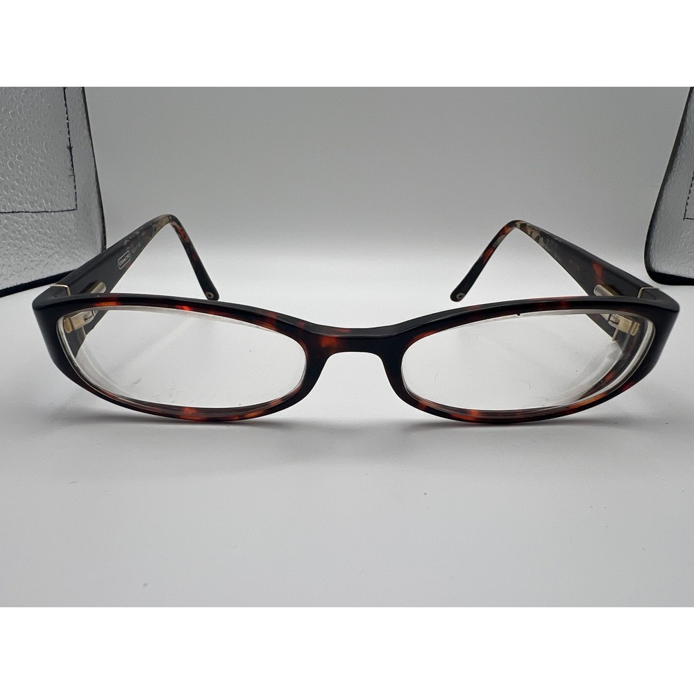 Coach ADELE Eyeglasses Tortoise Shell Oval Frames 53-16-135 Brown Gold Logo